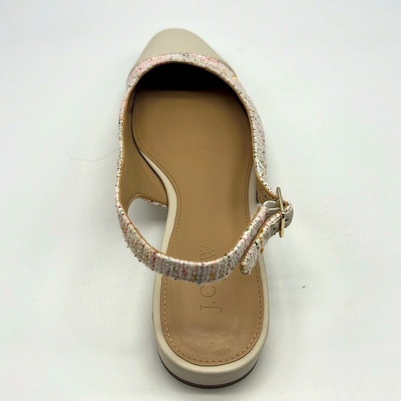 J Crew - Rainbow Tweed Adjustable Slingback With Round Cap Toes Heels Size 8 - Picture 6 of 15